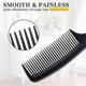 thumbnail image 2 of Peines de 4 piezas para mujeres y hombres, juego de peines de fibra de carbono negra premium para cardar y separar, peines profesionales para estilistas, finos y, 2 of 5