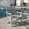 thumbnail image 5 of BizChair Commercial 7 Piece Adirondack Dining Set with 72" Rectangle Indoor/Outdoor Recycled HDPE Table and 6 Chairs with Cupholders in Gray, 5 of 14