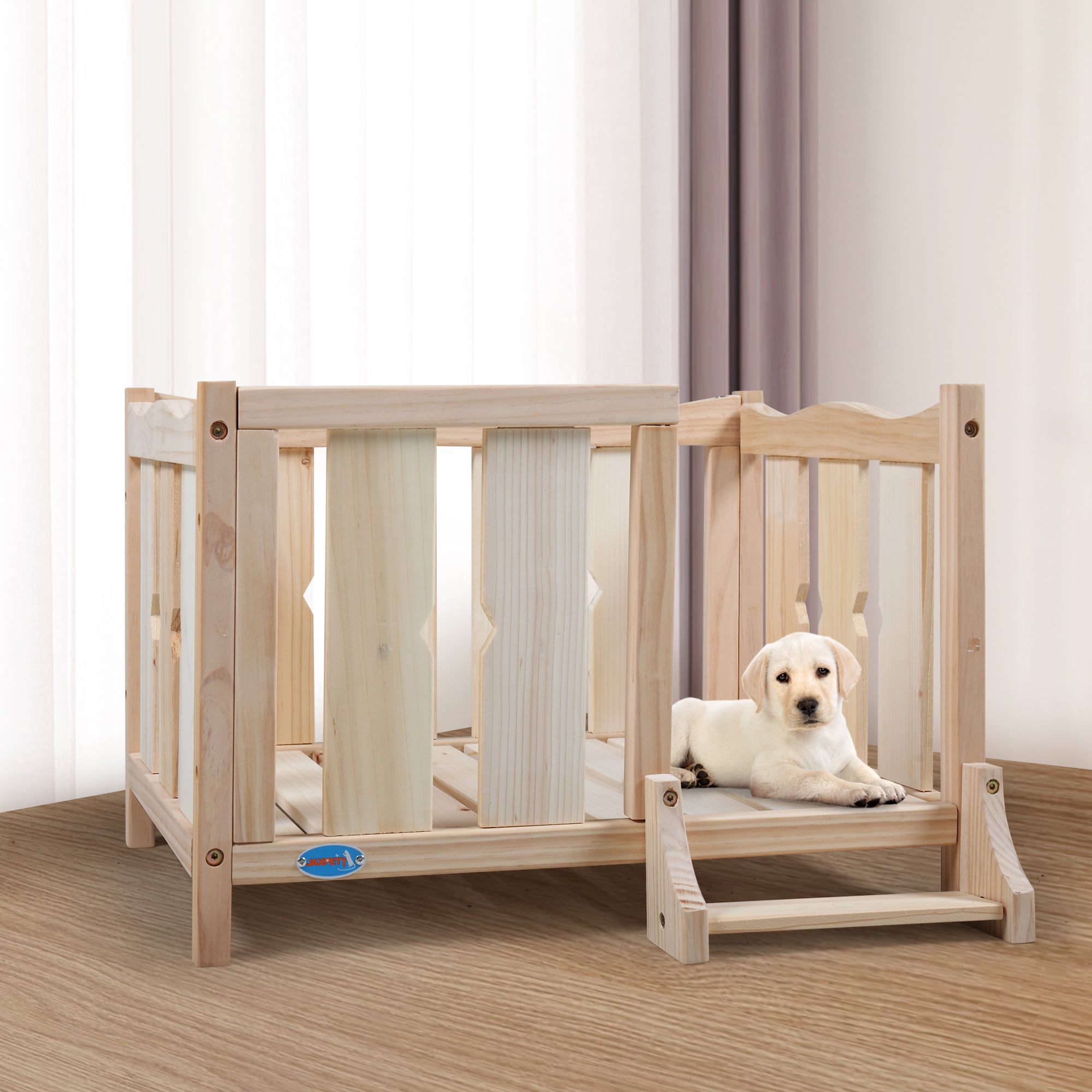 Coziwow Elevated Open Wooden Dog Bed Frame Furniture with