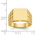 thumbnail image 5 of 14K Yellow Gold Ring Band Signet 12.0x12.5mm Open Back Men's, Size 8, 5 of 5