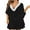 Black, variant on Women V Neck Lace Trim Mini Summer Dress Cover Up 3/4 Sleeve Hollow Out Beach Bathing Suit Casual Sundress Flowy Swim Coverup