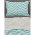 thumbnail image 3 of Geometric Comforter & Sham Bedding Set, Repetitive Triangles Stripes Soft Pastel Fresh Calm Tone Illustration, 3 pcs Duvet Set Microfiber Filling Quilt, 5 Sizes, Pale Blue Seafoam, by Ambesonne, 3 of 4