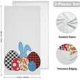 thumbnail image 2 of Easter Check Eggs Hand Towels 2 PCS, Blue Rabbit Kitchen Towel Ultra Soft and Highly Absorbent,Decorative Fingertip Face Towel for Bathroom Hotel, 28.3"x14.4", 2 of 5