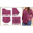 thumbnail image 5 of WellSize Womens Plus Size Tops Casual Pleated V Neck Fall Blouse Tunic Long Sleeve Shirts, 5 of 7