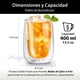 thumbnail image 3 of MAGMALIFE Vasos de Cristal Doble Pared De 400 ml (13.5 Onzas), Vidrio De Doble Fondo. Elegante Set de 4 Piezas, Ideal Para Capuchino, Vino o Jugo, Conservan la Temperatura de Bebidas Frías, 3 of 8