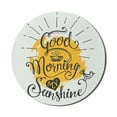 thumbnail image 1 of Saying Mouse Pad for Computers, Morning My Sunshine Lettering with a Bird on Sunny Background, Round Non-Slip Thick Rubber Modern Gaming Mousepad, 8" Round, Mustard Coconut, by Ambesonne, 1 of 2