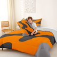 thumbnail image 4 of Homewish Orange Camouflage Full Size Comforter Sets,Classic Abstract Geometric Bedding Comforter Set,Light Gray Reversible,3 Pieces,1 Comforter and 2 Pillowcases, 4 of 7