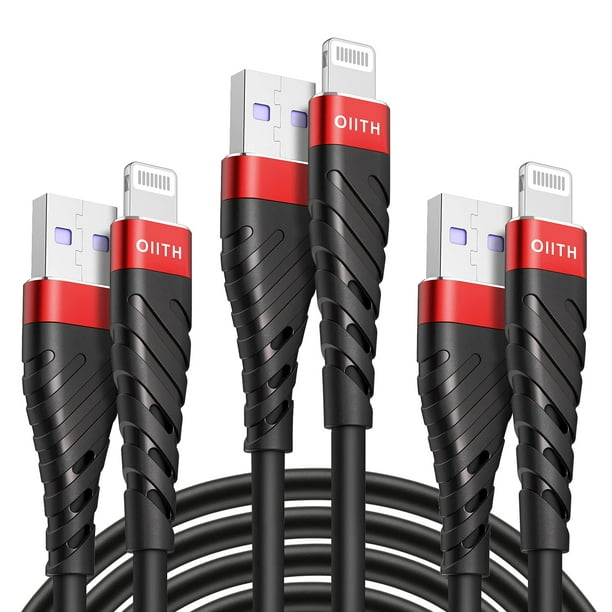 Cable de carga IIITH con certificación Apple MFi, paquete de 3 m para iPhone