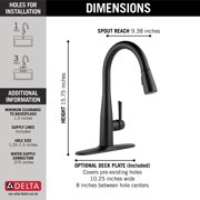 Delta 9113-BL-DST Essa Single Handle Pull-Down Kitchen Faucet in Matte Black