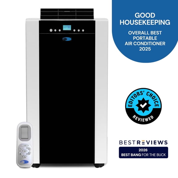Whynter Dual Hose Portable AC 14,000 BTU, 500 Sq Ft, Heater Dehumidifier Fan with Filter