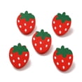 thumbnail image 4 of Strawberry Buttons Wooden Buttons Crimson about 22mm long 17mm wide 3.8mm thick, 4 of 4