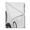 thumbnail image 2 of Sea Monster Soft Flannel Fleece Throw Blanket, Dangerous Character with Curling Tentacles Swimming Irregular Shape, Cozy Plush for Indoor and Outdoor Use, 50" x 70", Dark Grey and White, by Ambesonne, 2 of 5