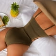 thumbnail image 4 of Trajes de baño bandeau de corte alto para mujer con correas ajustables para los hombros Bikini sexy de traje de baño de una pieza - MARRÓN, 4 of 7
