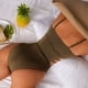 thumbnail image 4 of Trajes de baño bandeau de corte alto para mujer con correas ajustables para los hombros Bikini sexy de traje de baño de una pieza - MARRÓN, 4 of 7