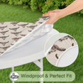 thumbnail image 5 of Beige Buffalo Skull Flower Pattern Round Fitted Tablecloth with Elastic Edge,Dining Table Cover Waterproof,Outdoor Round Tablecloth for Camping,Dining,Indoor and Outdoor, 5 of 7
