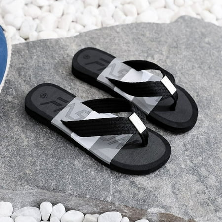 

Summer new color matching trend men‘s flip-flops fashion casual indoor and outdoor beach sandals and slippers direct