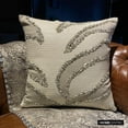 thumbnail image 2 of Sofa Cushion Cover, White 22"x22" (55x55 cm) Pillow Covers, Linen & Faux Leather Sequins Beaded & Applique Throw Pillows For Sofa, Animal Pattern Modern Style - Animal Spur, 2 of 10