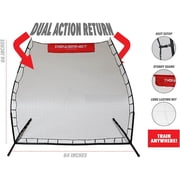 PowerNet Rebounder Training Net for Soccer, Baseball, Softball & Lacrosse, Angled Multi-Sport Rebound Pitch Back Net, Portable Dual-Side Soccer Net, Bounce Back Training Net