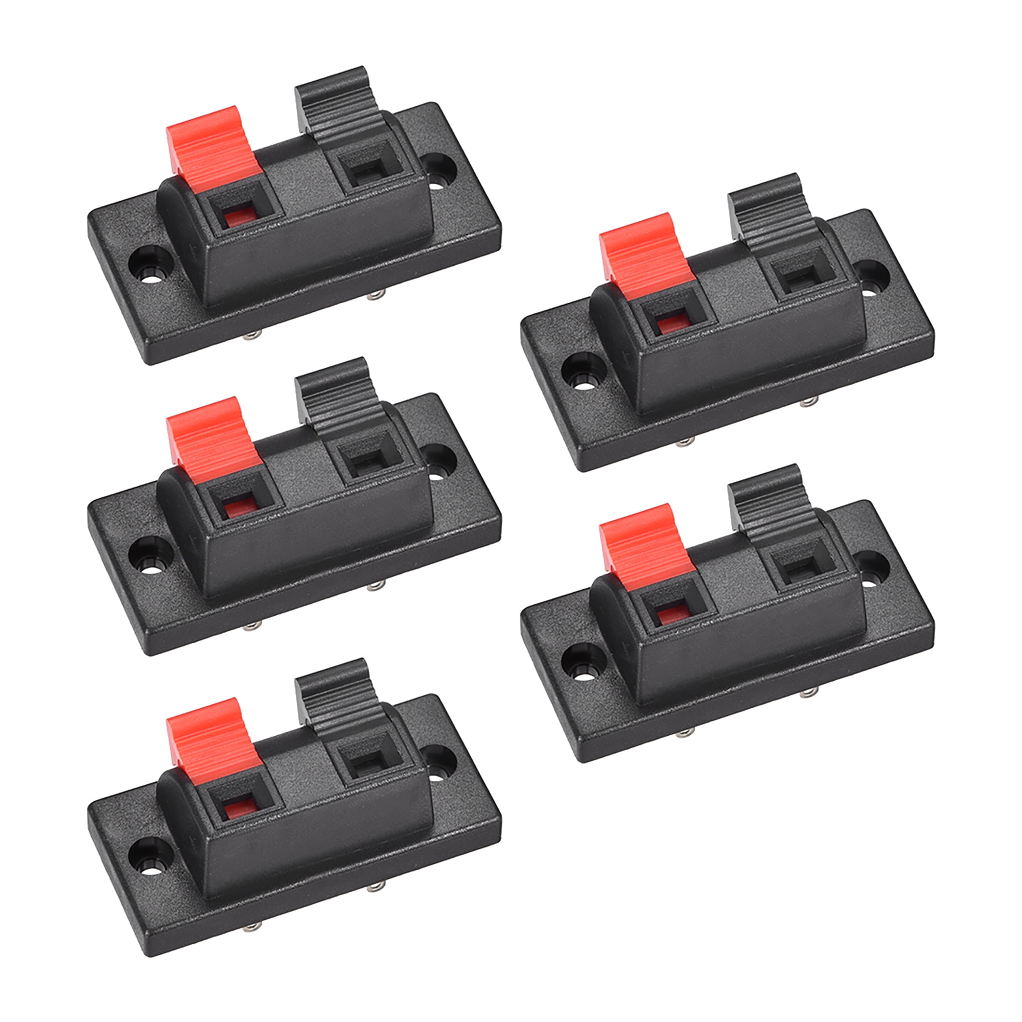 2 Ways Spring Speaker Terminal Clip Push Release Connector Audio Cable