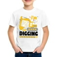 thumbnail image 4 of Toddler T Shirts Toddler Kids Boys Summer Excavator Print Short Sleeve Casual T Shirt Lightweight Breathable Soft Top Baby Boy Summer Clothes White 3 Years-4 Years, 4 of 4