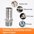 thumbnail image 5 of Uxcell 2pcs Stainless Steel Hose Barb Fitting 25mm Barbed x G 3/4" Male Pipe Fitting, 5 of 6