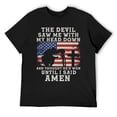 thumbnail image 3 of The Devil Saw Me With My Head Down Dapper Men's Cotton Short Sleeve HD Print Tee for Casual T-Shirt Crew Neck Top Black S, 3 of 7