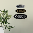 thumbnail image 3 of Signs ByLITA Oval Reduce Reuse Recycle Sign - Laser-Engraved Lettering | Durable ABS Plastic | Vibrant Colors | Powerful Foam Tape (Brushed Silver) - Large, 3 of 7