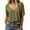 Army green, variant on Deep V-neck Women Short Sleeved Casual Solid Colro T-shirt Tops