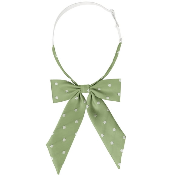INSPIRAR CHIC Corbatas de Lunares para Mujeres de Regreso a Clases, Ajustables y Elásticas, Corbata de Moño Preatado, Uniforme Cosplay, Amarillo Verde, Talla Única