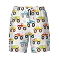 thumbnail image 4 of Lsque Mens Swim Trunks Cartoon Monster Trucks Pattern - Bathing Suit Compression Liner - Beach Swim Shorts Swimwear - (S-3XL) - Stretch Quick Dry -, 4 of 9