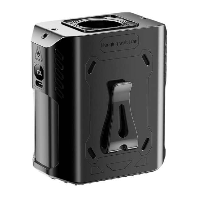 Ventilador de cinturón de clip en la cintura Ventilador de aire FLOMBRES POMPLETES Ventilador de enfriamiento Personal 5 velocidades ajustables para Negro