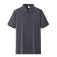 thumbnail image 5 of Men's Waffle Textured Polo Shirts Summer Short Sleeve Button Golf Shirt Stretch Moisture Wicking Performance Tee Collared Top, 5 of 5