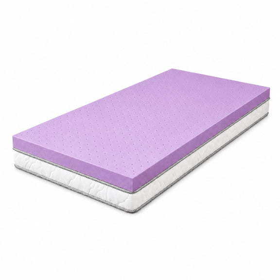 Alvantor 2 Inch Gel Memory Foam Mattress Topper, Ventilated Soft Pressure Relieve Mattress Pad, Breathable Bed Topper, Home Essential, Suitable for All Ages, Purple
