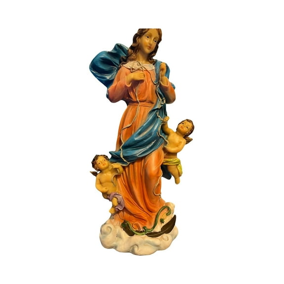 12" Inch Mary Undoer of Knots Statue – Virgen Desatanudos Virgin Mary Figurine | Hand-Painted Catholic Resin Statue for Home Altar, Prayer Room
