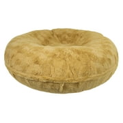 Angle View: Bessie and Barnie Extra Plush Faux Fur Bagel Pet Bed - Honeymoon