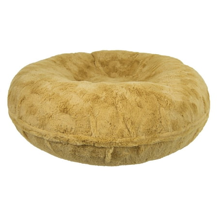 Bessie and Barnie Extra Plush Faux Fur Bagel Pet Bed - Honeymoon