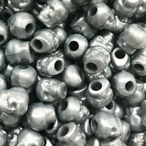 Skull Beads Pearl Silver Large Hole Pony Beads Made in USA