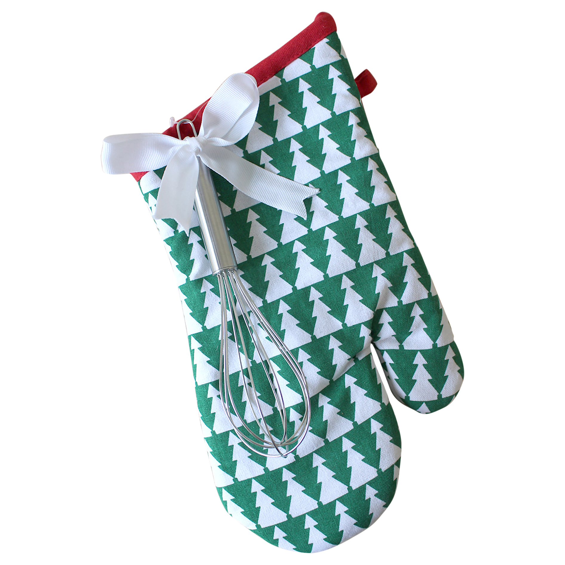 Holiday Green Red Tree 13 x 6.5 Small Oven Mitt Gift Set - Walmart.com