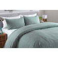 thumbnail image 4 of Messy Bed Washed Cotton Duvet Cover and Sham Set, Green, Full/Queen, 4 of 5