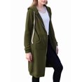 thumbnail image 2 of Womens Hoodies Sweatshirts with Zipper Oversized Fashion Long Hooded Fall Winter Jackets with Pockets Army Green M, 2 of 8