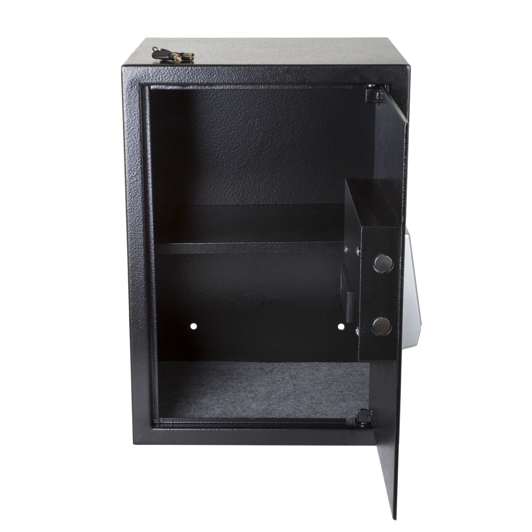 Stalwart Steel Digital Safe Box with Keypad and Manual Override Key, Black