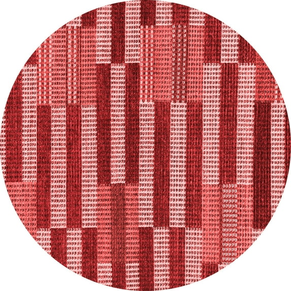 Ahgly Company Indoor Round Abstract Red Modern Area Rugs, 7' Round