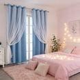 thumbnail image 6 of OEFNTAC Double Layer Star Lace Blackout Curtains 2 in 1 Sheer with Thermal Insulated Liner Light Blocking Noise Reducing for Bedroom Living Room Home Decor, 6 of 6