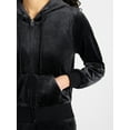 thumbnail image 2 of No Boundaries Velour Hoodie and Flare Pants Set, 2-Piece, Women’s, 2 of 3