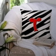 thumbnail image 3 of Carolines Treasures CJ1024-TPW1414 Letter T Initial Monogram - Zebra Red Fabric Decorative Pillow, 14Hx14W, multicolor, 3 of 4