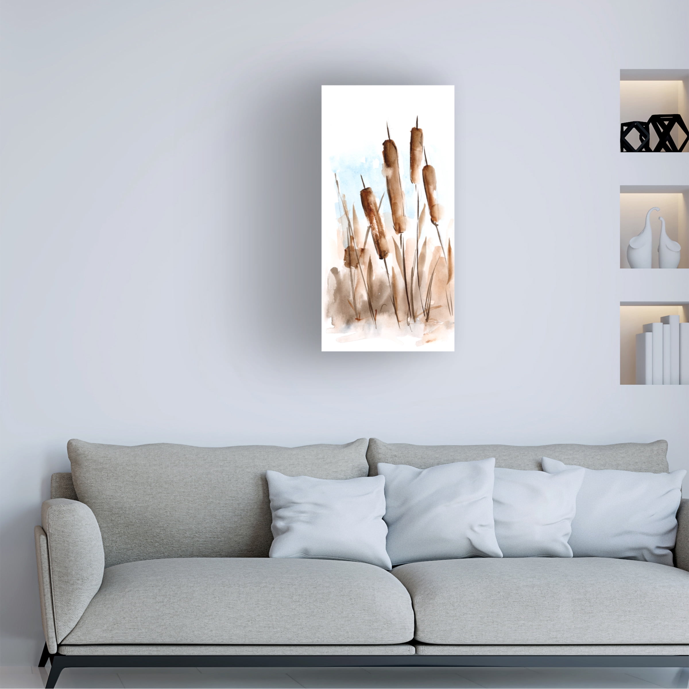 Ethan Harper 'Watercolor Cattail Study II' Canvas Art