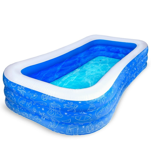 Inflatable Swimming Pool 94"x57"x20" FullSized Family Kiddie Blow up Pool for Kids Adults Baby