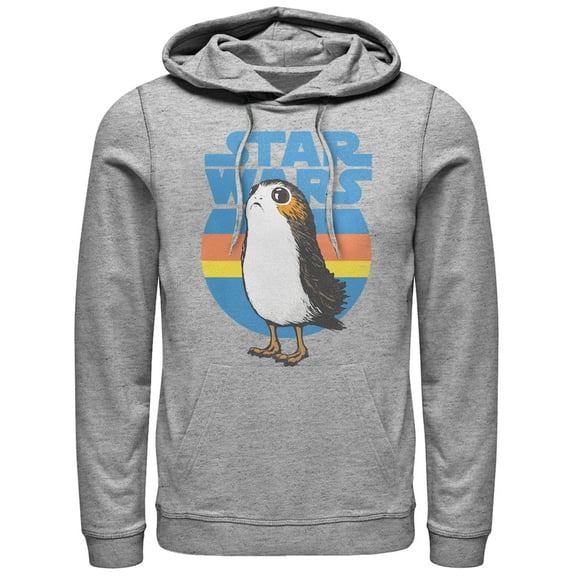 Men's Star Wars The Last Jedi Retro Porg  Pull Over Hoodie Athletic Heather 3X Large