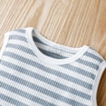 thumbnail image 4 of Baby Girls Bodysuits Stripe Sleeveless Round Neck Romper Tank Top Jumpsuits Unisex Boys Sports Clothes Cute Bodysuit, 4 of 6