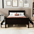 thumbnail image 2 of Llinc Store Full Size Wood Platform Bed with 4 Drawers and Streamlined Headboard & Footboard, Espresso, 2 of 10